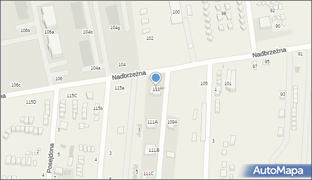 Gąski, Nadbrzeżna, 111, mapa Gąski