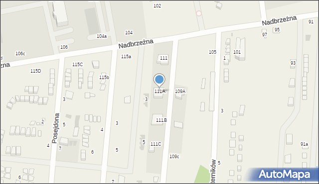 Gąski, Nadbrzeżna, 111A, mapa Gąski