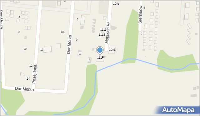 Gąski, Nadbrzeżna, 111F, mapa Gąski