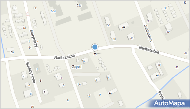 Gąski, Nadbrzeżna, 55, mapa Gąski