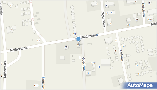 Gąski, Nadbrzeżna, 75, mapa Gąski