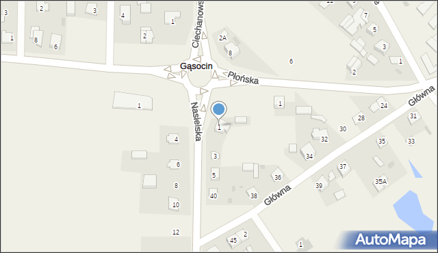 Gąsocin, Nasielska, 1, mapa Gąsocin