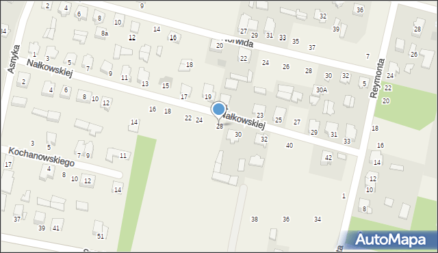 Gąsówka Stara, Nałkowskiej Zofii, 28, mapa Gąsówka Stara