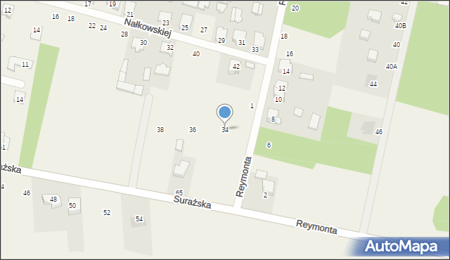 Gąsówka Stara, Nałkowskiej Zofii, 34, mapa Gąsówka Stara