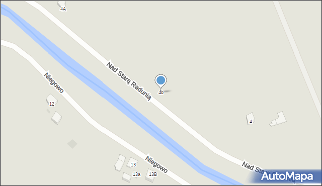 Gdańsk, Nad Starą Radunią, 4b, mapa Gdańska