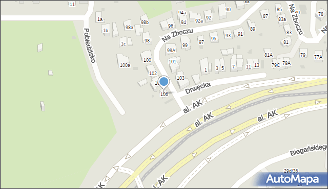 Gdańsk, Na Zboczu, 106, mapa Gdańska