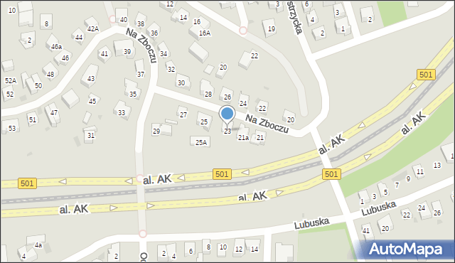 Gdańsk, Na Zboczu, 23, mapa Gdańska