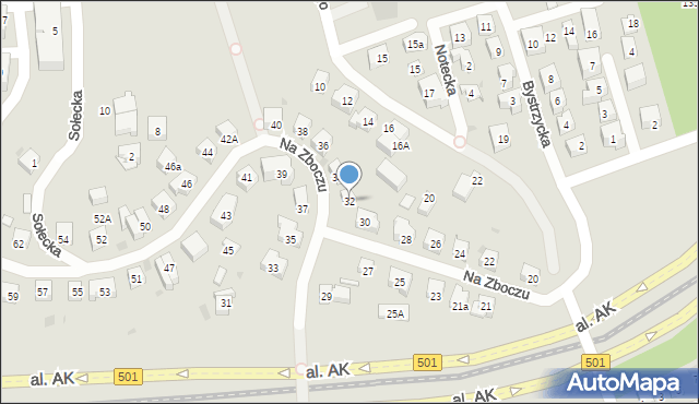 Gdańsk, Na Zboczu, 32, mapa Gdańska