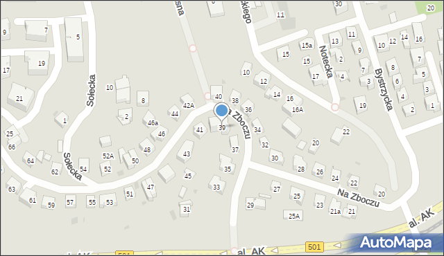 Gdańsk, Na Zboczu, 39, mapa Gdańska