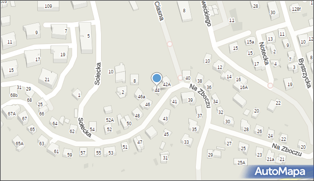 Gdańsk, Na Zboczu, 44, mapa Gdańska