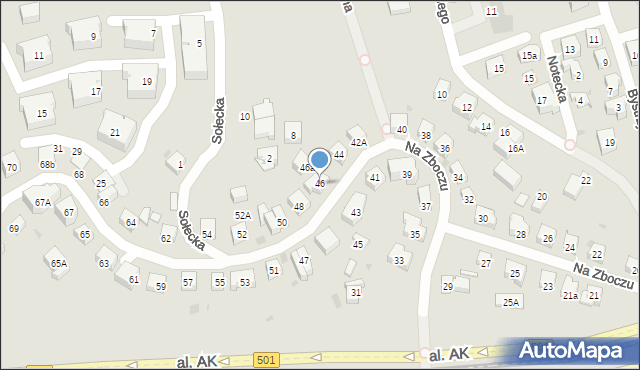 Gdańsk, Na Zboczu, 46, mapa Gdańska