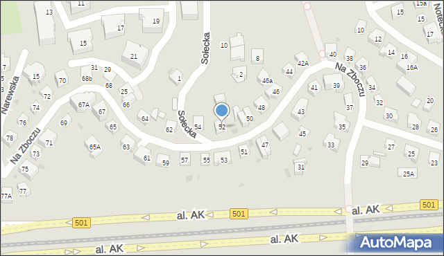 Gdańsk, Na Zboczu, 52, mapa Gdańska