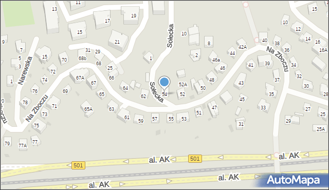 Gdańsk, Na Zboczu, 54, mapa Gdańska