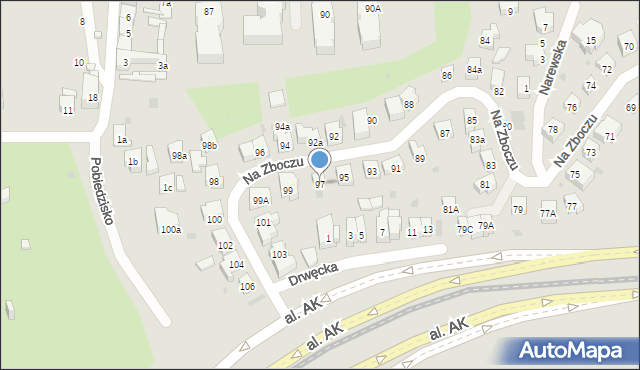 Gdańsk, Na Zboczu, 97, mapa Gdańska