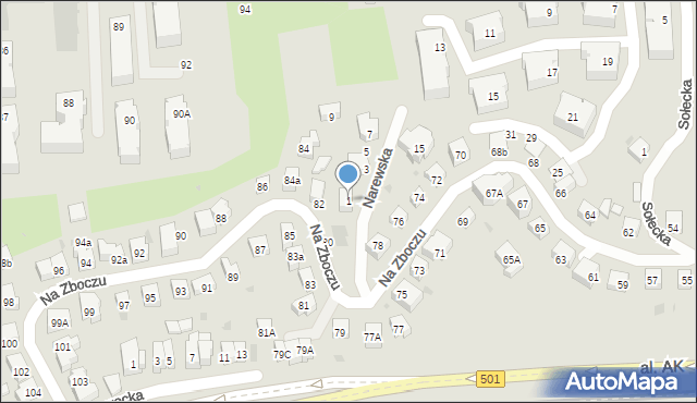 Gdańsk, Narewska, 1, mapa Gdańska