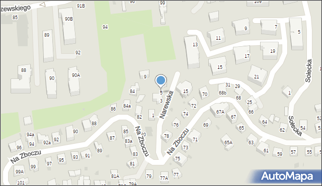 Gdańsk, Narewska, 5, mapa Gdańska