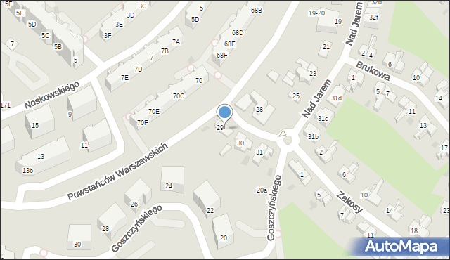 Gdańsk, Nad Jarem, 29a, mapa Gdańska