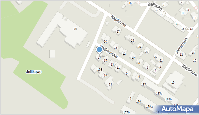 Gdańsk, Nadmorska, 17, mapa Gdańska