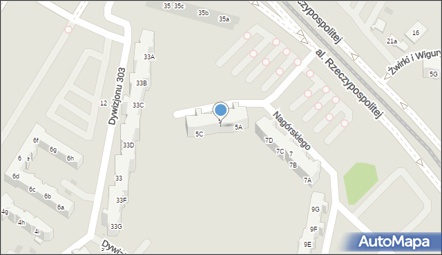 Gdańsk, Nagórskiego Jana, 5B, mapa Gdańska