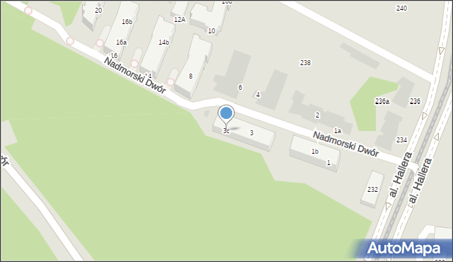 Gdańsk, Nadmorski Dwór, 3c, mapa Gdańska