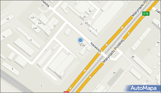 Gdańsk, Narwicka, 1e, mapa Gdańska