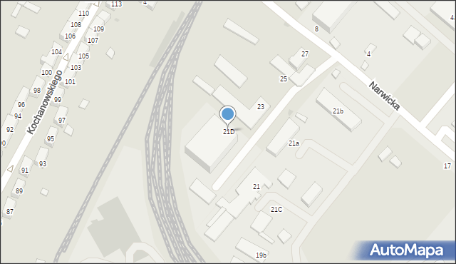 Gdańsk, Narwicka, 21D, mapa Gdańska