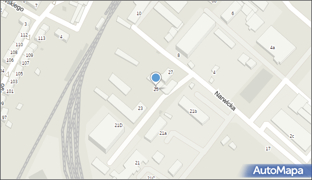 Gdańsk, Narwicka, 25, mapa Gdańska