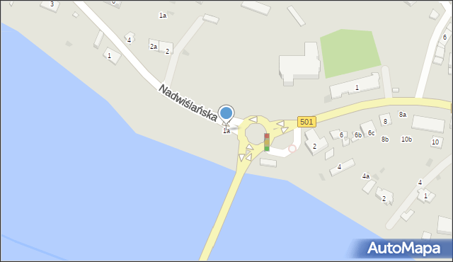 Gdańsk, Nadwiślańska, 1a, mapa Gdańska