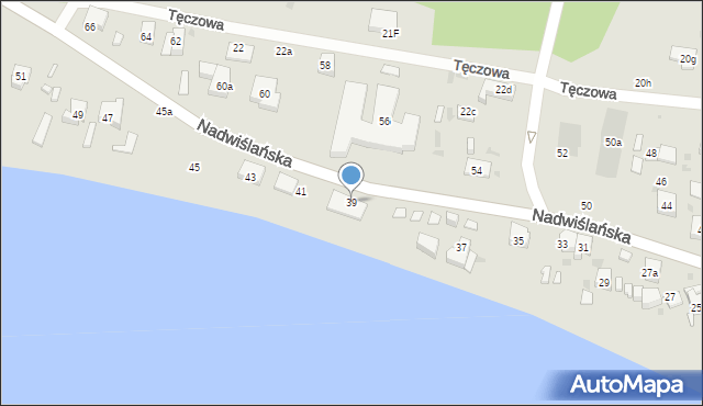 Gdańsk, Nadwiślańska, 39, mapa Gdańska