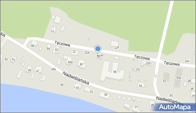 Gdańsk, Nadwiślańska, 58, mapa Gdańska