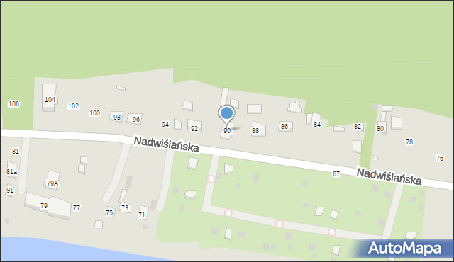Gdańsk, Nadwiślańska, 90, mapa Gdańska