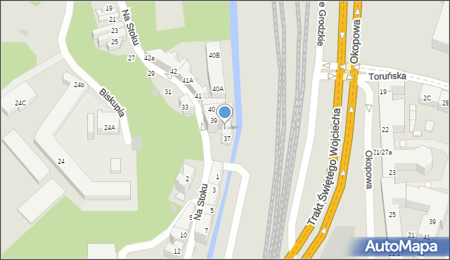 Gdańsk, Na Stoku, 38, mapa Gdańska