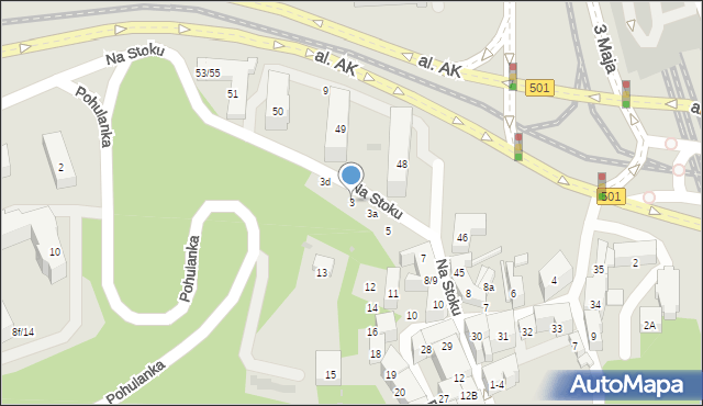 Gdańsk, Na Stoku, 3, mapa Gdańska