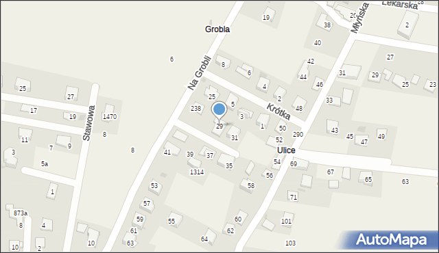 Gdów, Na Grobli, 29, mapa Gdów