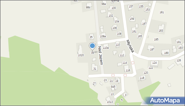 Gdów, Nad Jazem, 33, mapa Gdów
