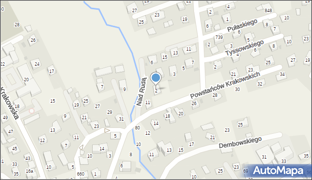 Gdów, Nad Rudą, 2, mapa Gdów