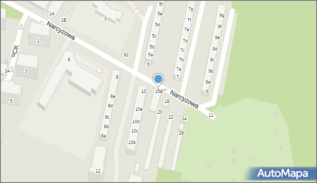 Gdynia, Narcyzowa, 10a, mapa Gdyni