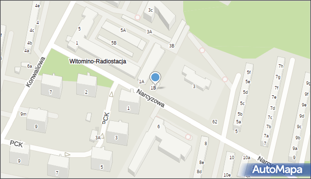 Gdynia, Narcyzowa, 1C, mapa Gdyni