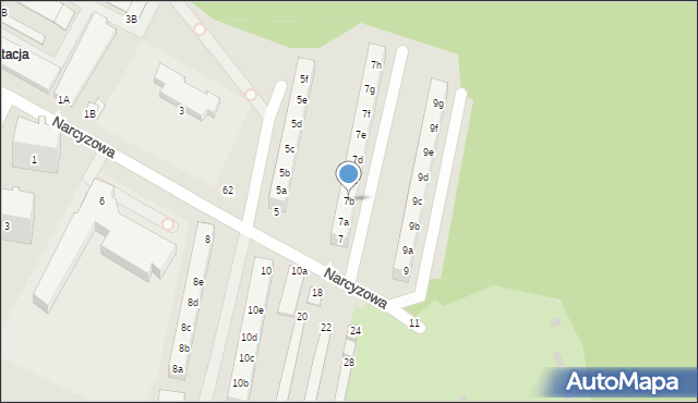 Gdynia, Narcyzowa, 7b, mapa Gdyni