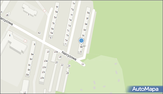 Gdynia, Narcyzowa, 9a, mapa Gdyni