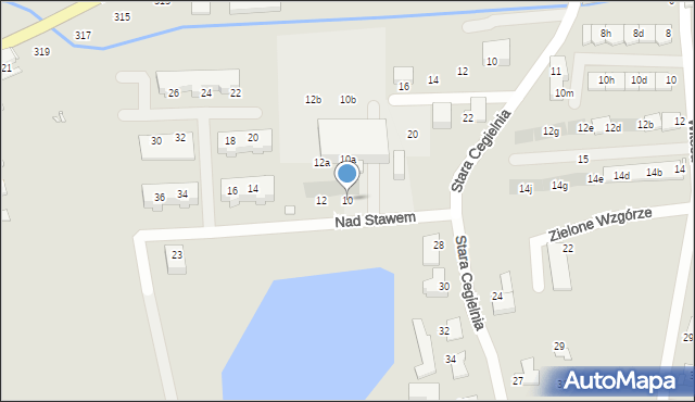 Gliwice, Nad Stawem, 10, mapa Gliwic
