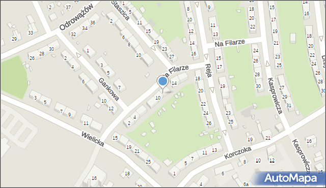 Gliwice, Na Filarze, 12, mapa Gliwic