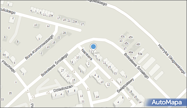 Głogów, Nankera, 3, mapa Głogów