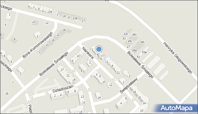 Głogów, Nankera, 7, mapa Głogów