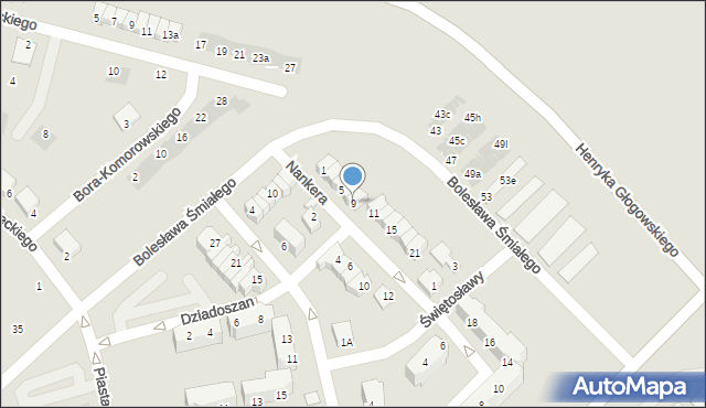 Głogów, Nankera, 9, mapa Głogów