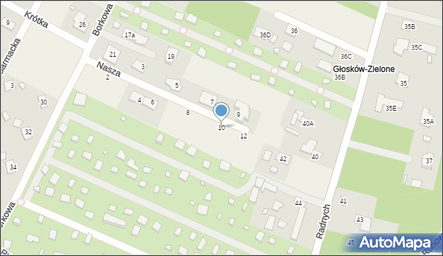 Głosków, Nasza, 10, mapa Głosków