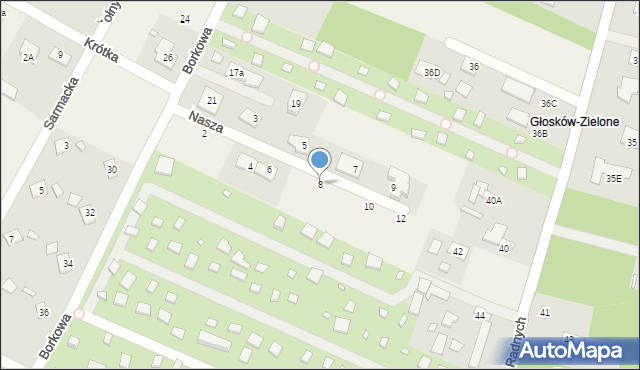 Głosków, Nasza, 8, mapa Głosków