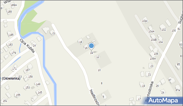 Głowienka, Nadbrzeżna, 14, mapa Głowienka