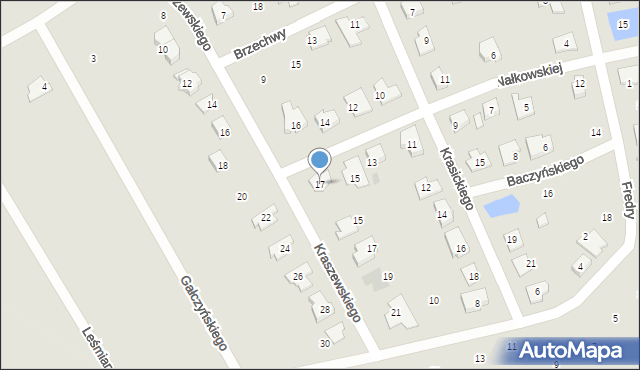 Gniezno, Nałkowskiej Zofii, 17, mapa Gniezna