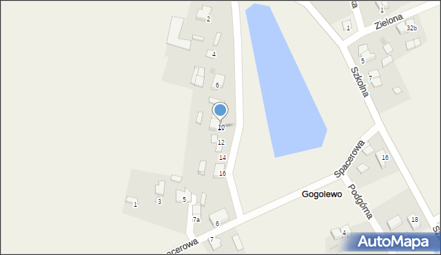 Gogolewo, Nad Stawem, 10, mapa Gogolewo